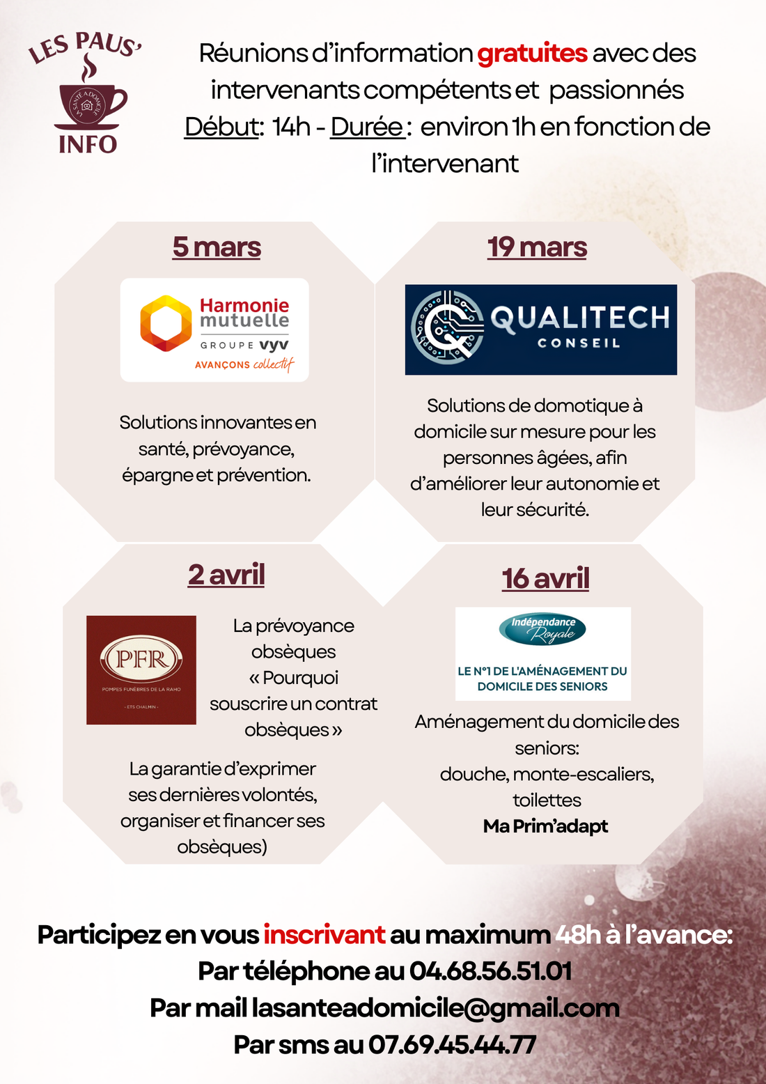 REUNIONS D'INFORMATIONS "LES PAUS'INFO"