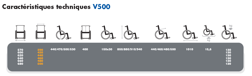Fauteuil Roulant Manuel V500